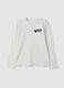White pure organic cotton T-shirt with "Hyped" print for boys_3