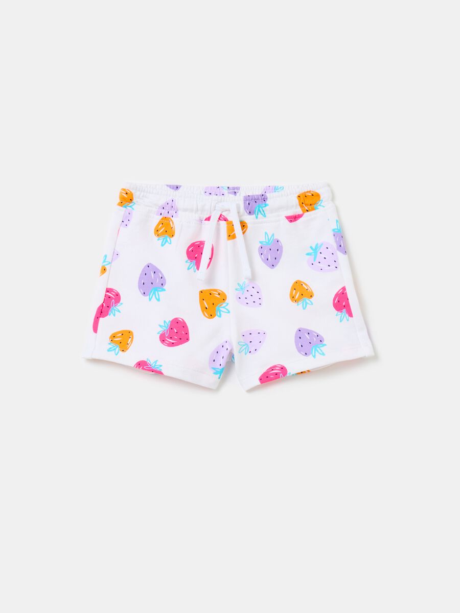 Shorts in French Terry with drawstring and print_0