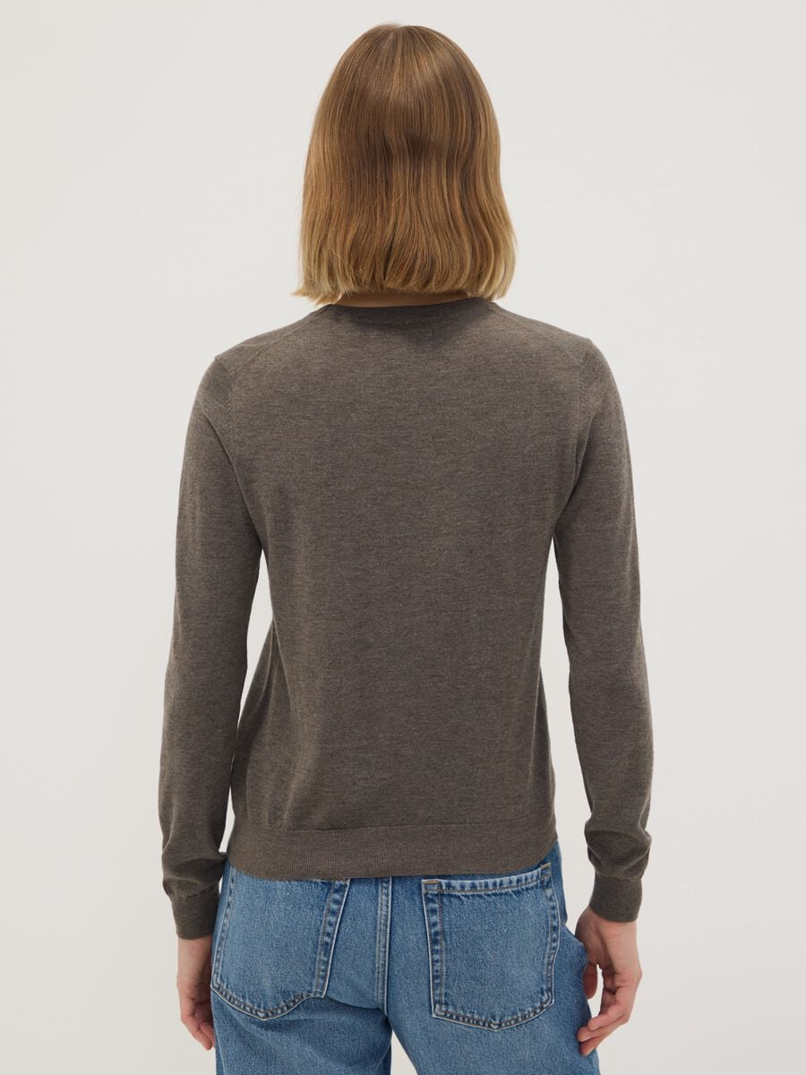 Grey crew-neck wool-blend jumper, regular fit_3