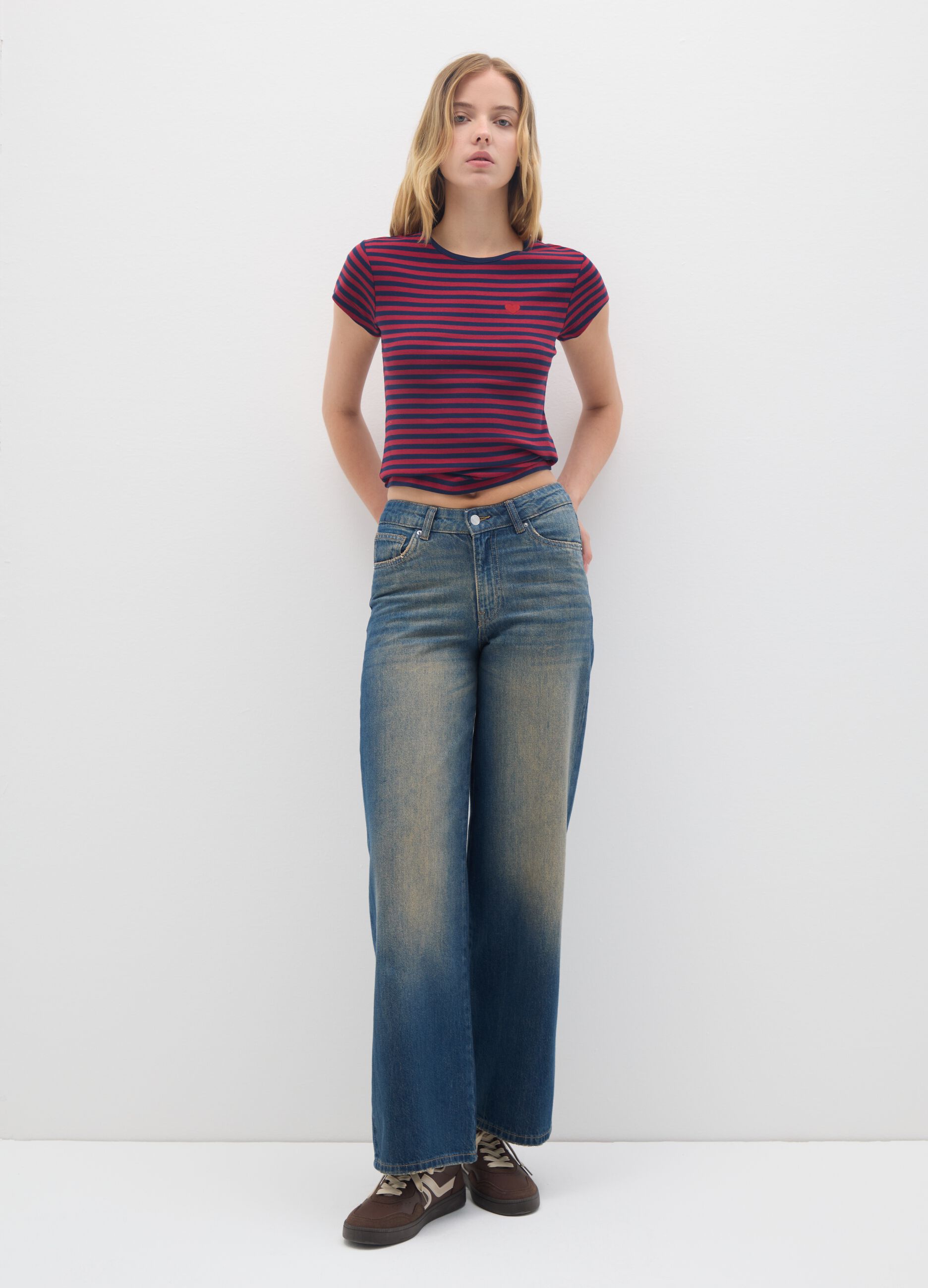 T-shirt in puro cotone multicolor slim fit