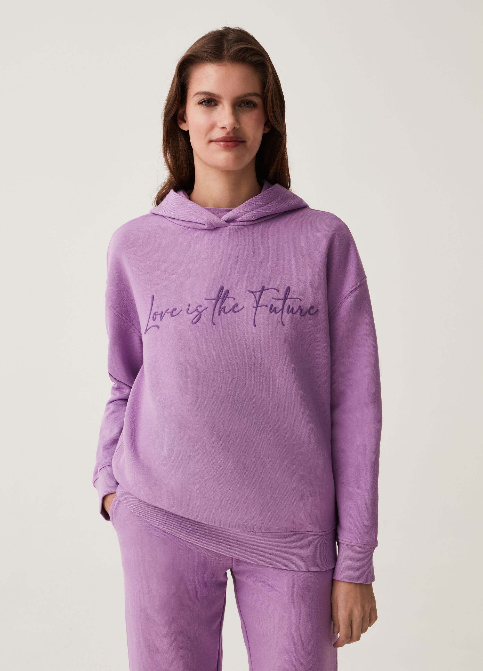 Ovs Felpa Fitness con cappuccio stampa lettering