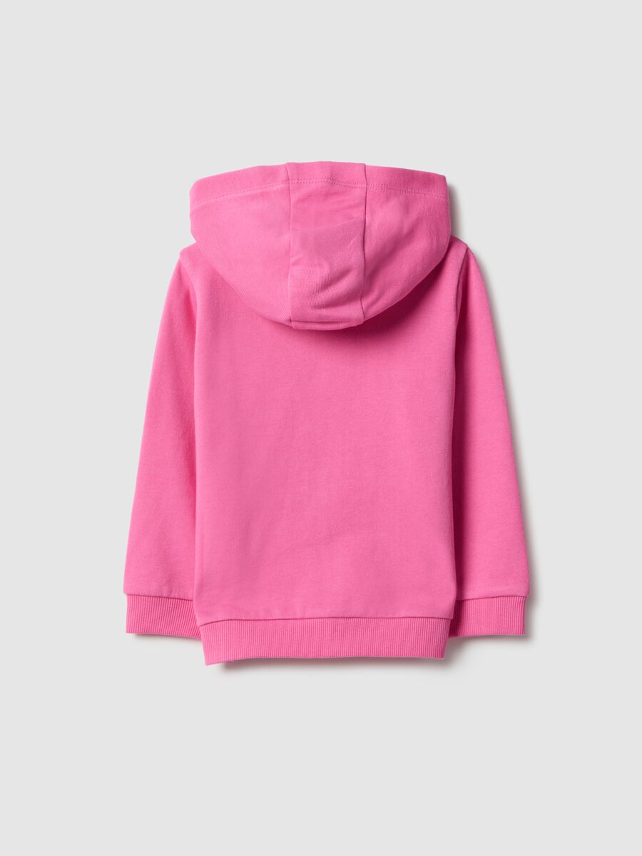 Girls' pink cotton hoodie regular fit_1