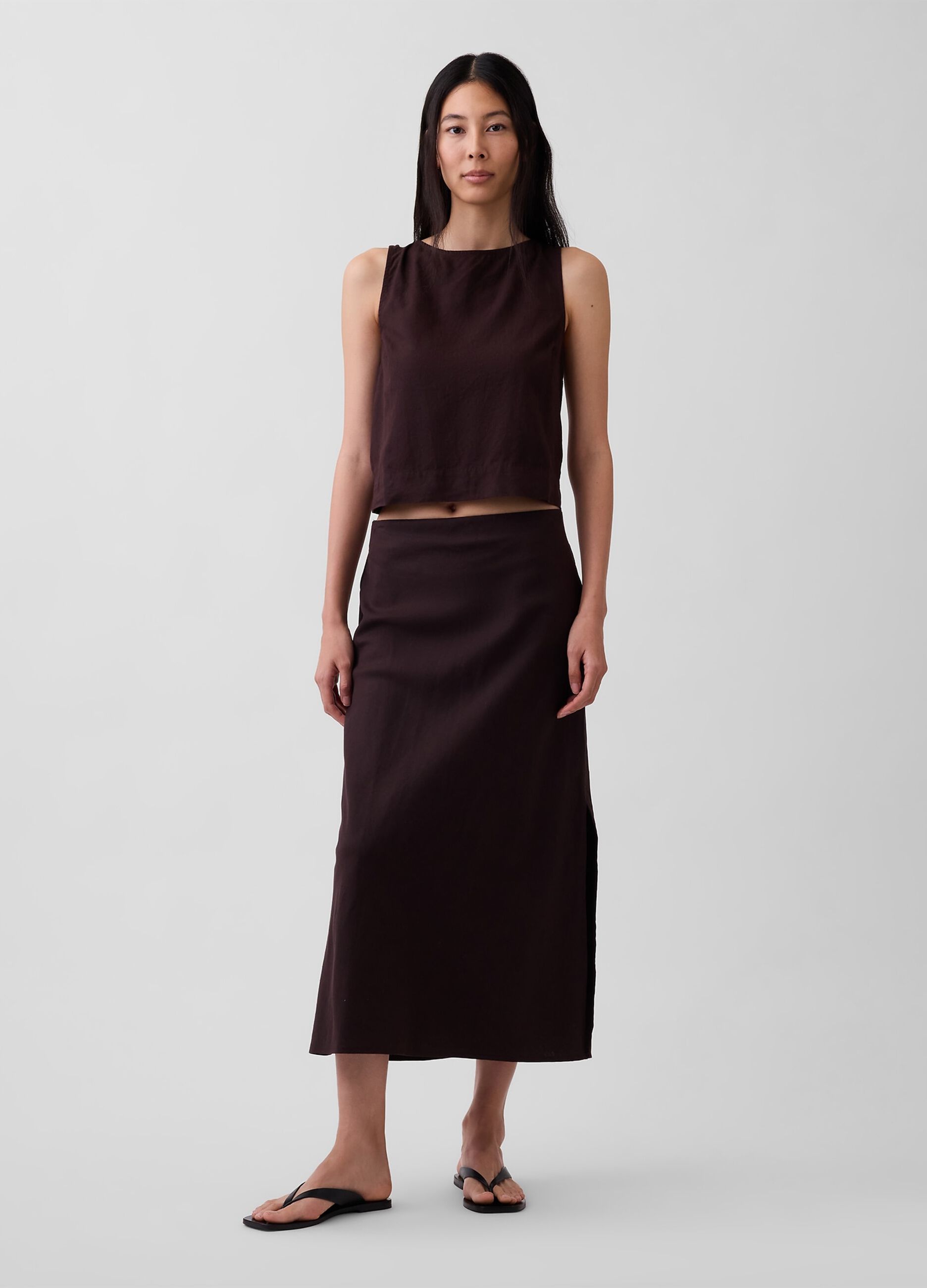 Linen-blend tank top