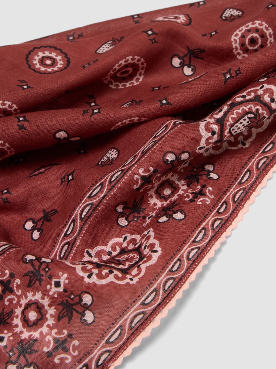 Red bandana in pure cotton_2