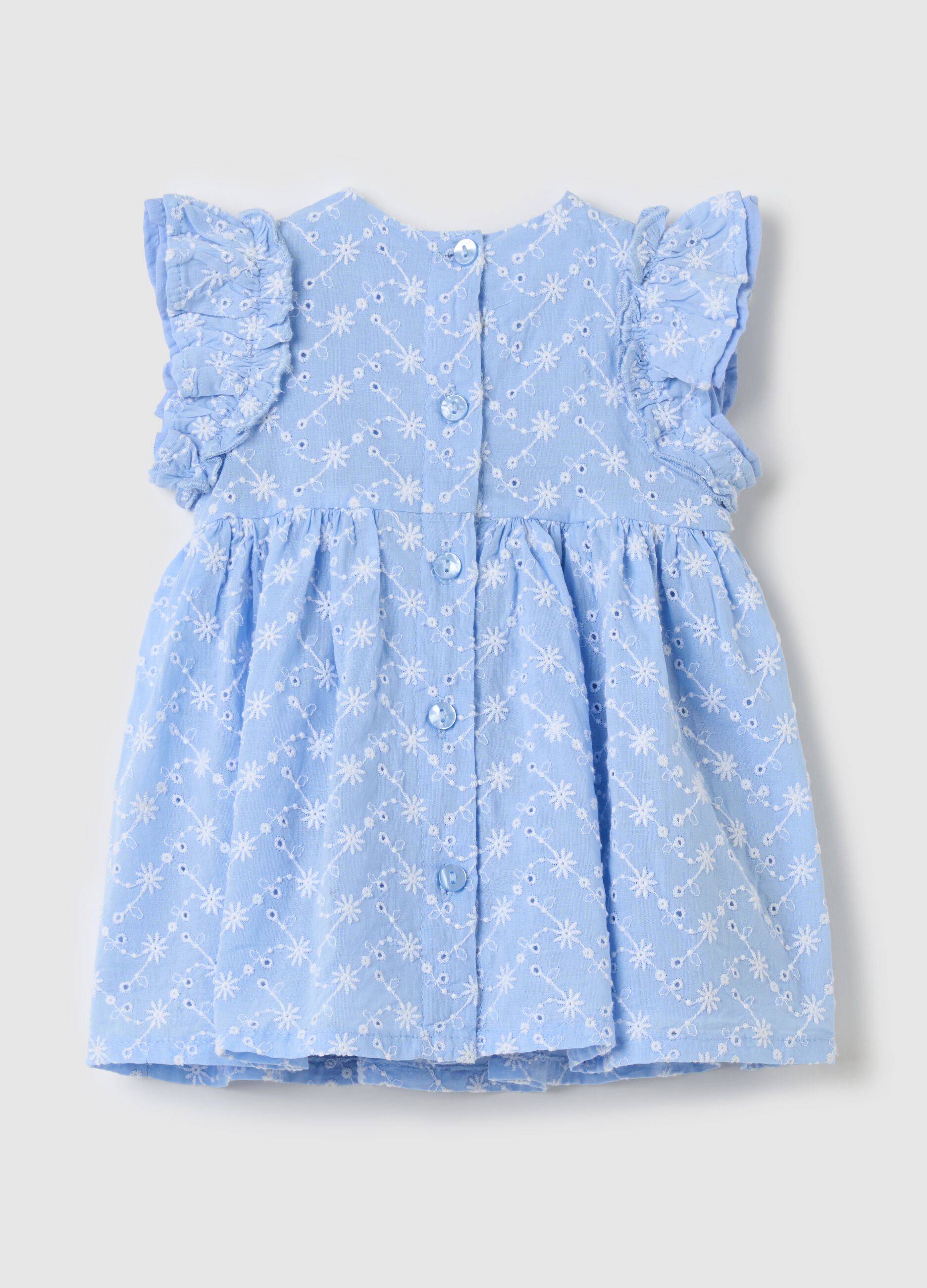 Broderie anglaise dress with floral embroidery