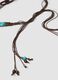 Brown braided belt with beads and decorative stones_2