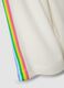 Pantaloni bianchi wide leg in misto cotone con profili arcobaleno_3