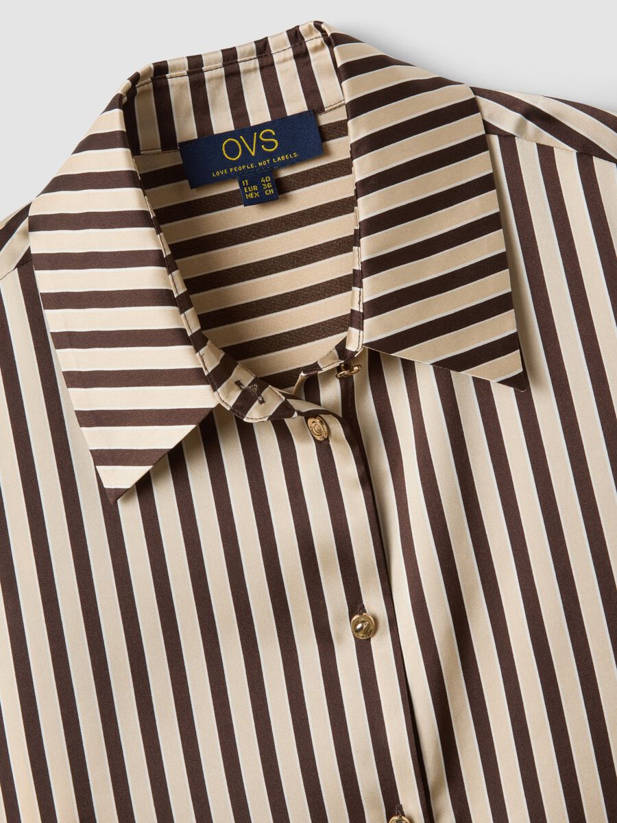 Yellow shirt with brown stripes in stretch fabric_5