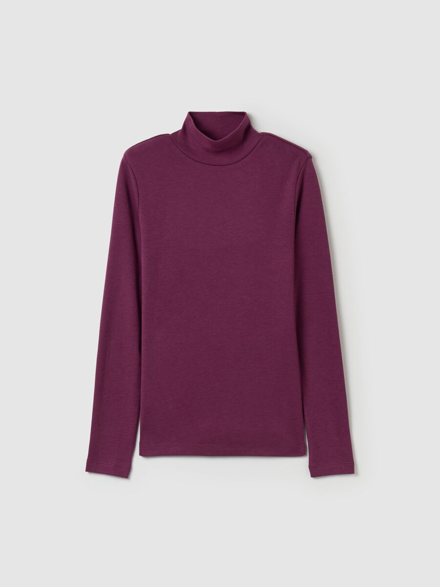 Long-sleeved T-shirt with mock neck_3