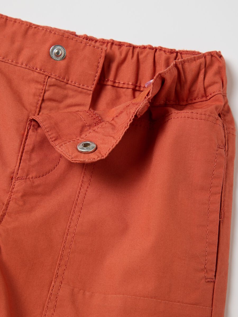Stretch Orange Cotton Shorts by Fagottino_2