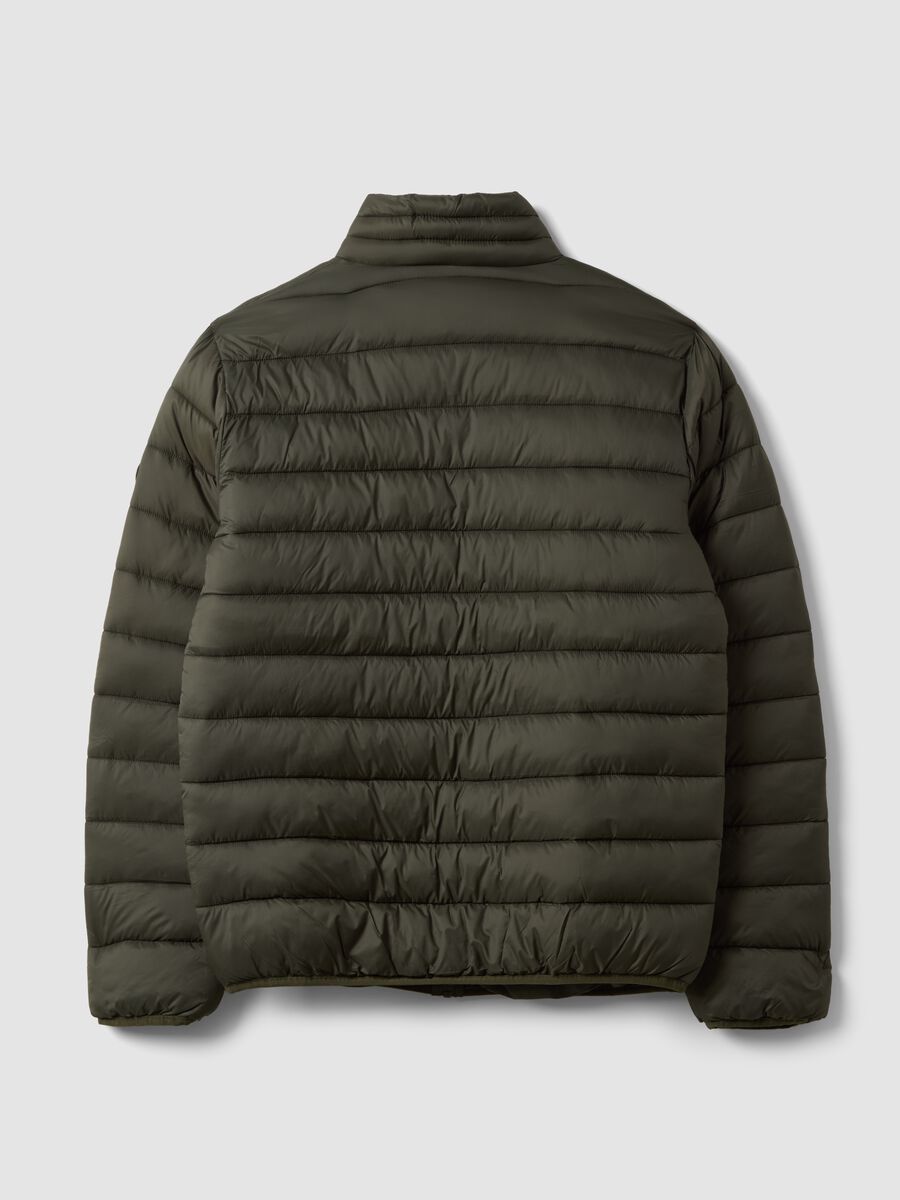 Green padded jacket with high neck and zip_2