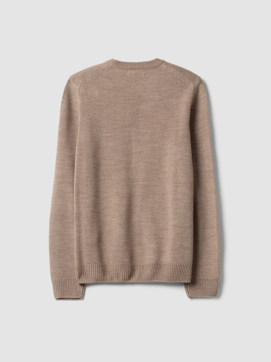 Maglia beige girocollo in jersey knit regular fit_2