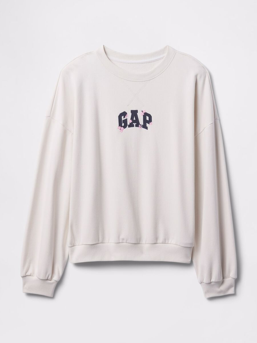 White sweatshirt with logo embroidery_4