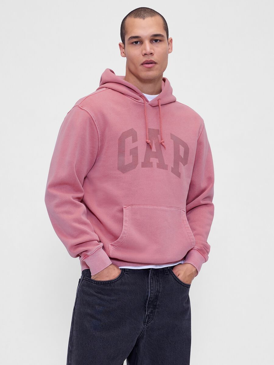 Pink hoodie with pouch pocket_0