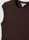 Brown fitted ribbed stretch-modal T-shirt ALTAVIA STUDIO_5