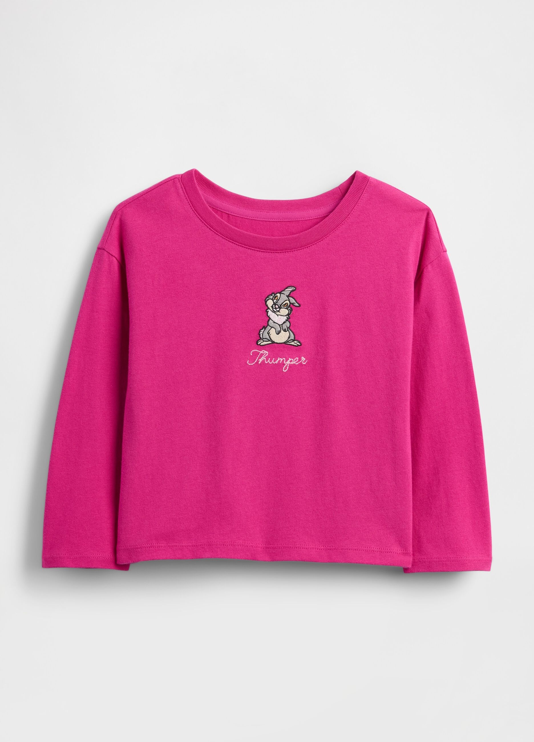 Long-sleeved cotton pink top