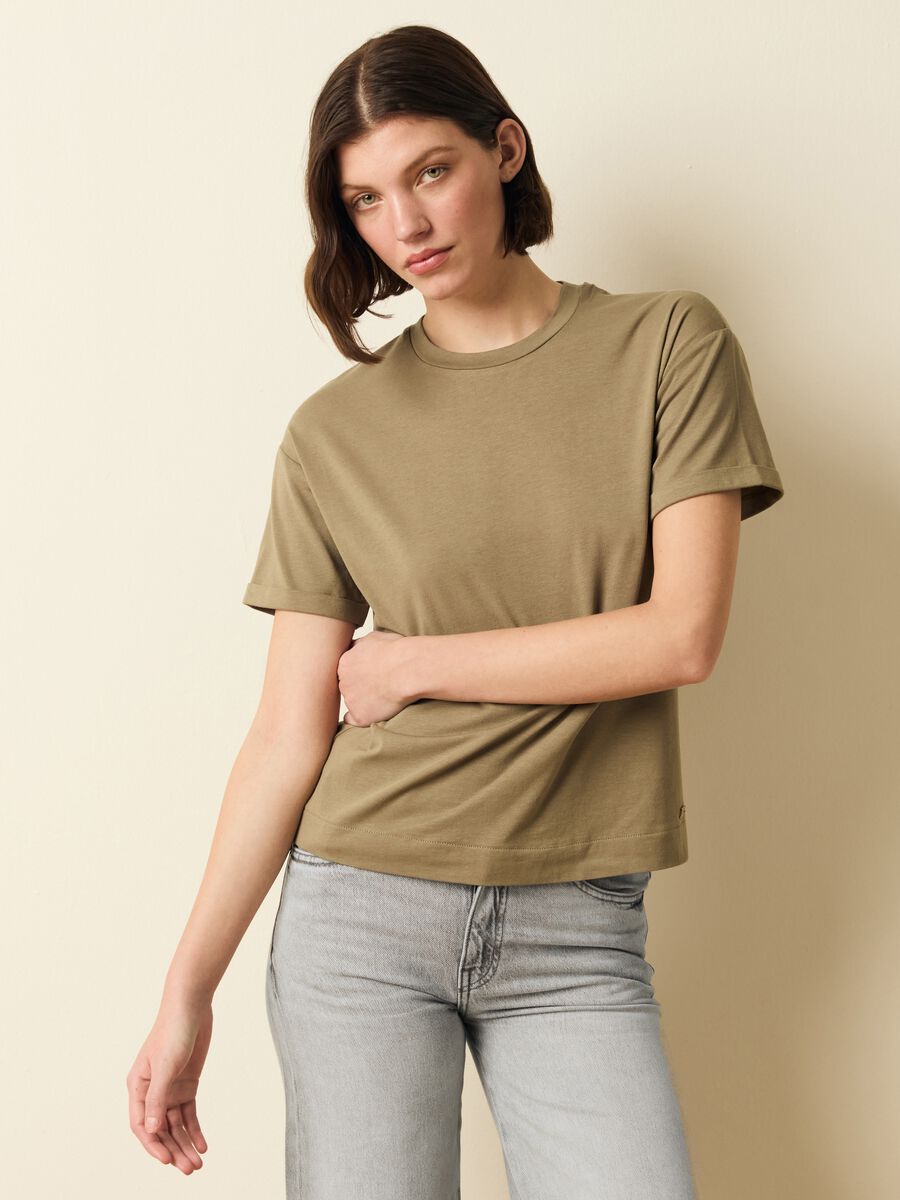 Stretch cotton and modal T-shirt_0