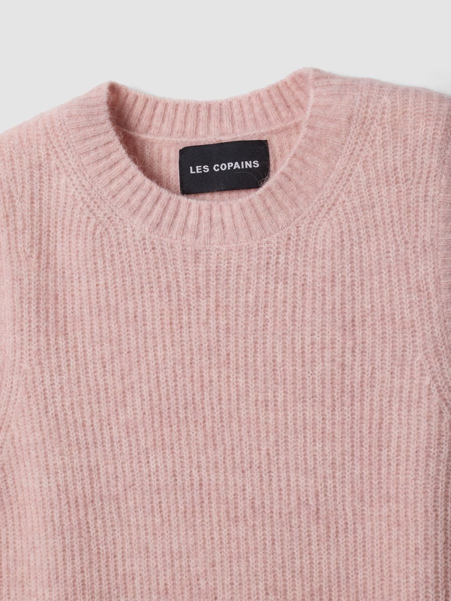 Pink crew-neck wool and alpaca stretch-knit gilet_1