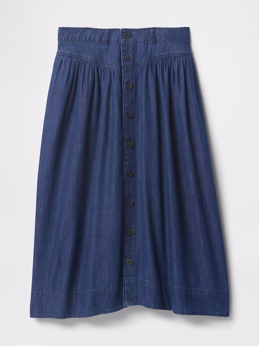 Gonna lunga in denim di cotone_4