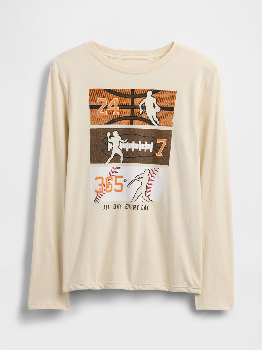 White Long Sleeve Cotton T-shirt_0