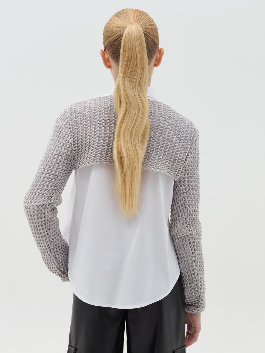 Openwork knit cropped cardigan_2