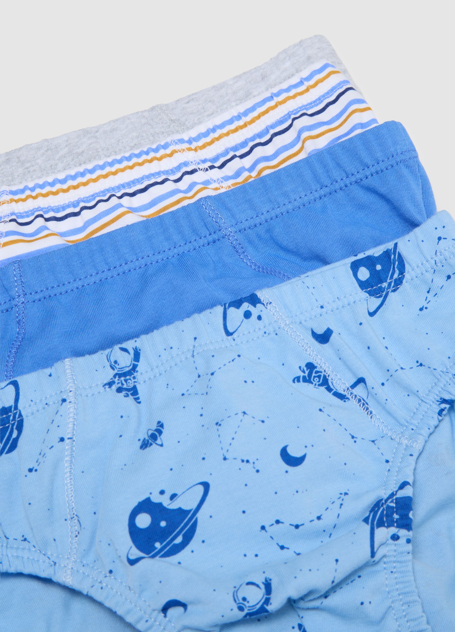 Set of 7 boys' briefs in multicolour pure cotton