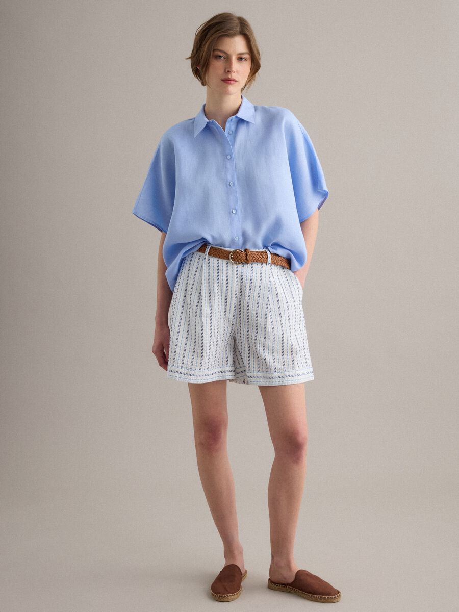 Light blue pure linen regular-fit shirt_2