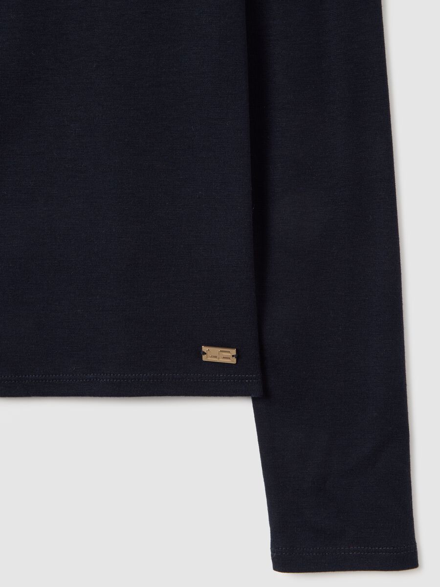 Maglia a collo alto blu regular fit_5