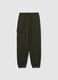 Green Cotton Blend Regular Fit Cargo Trousers_4