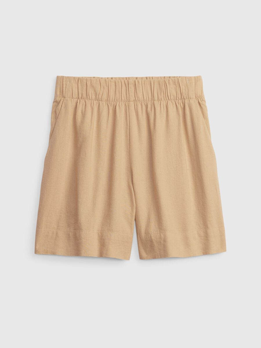Linen and viscose pull-on shorts_5