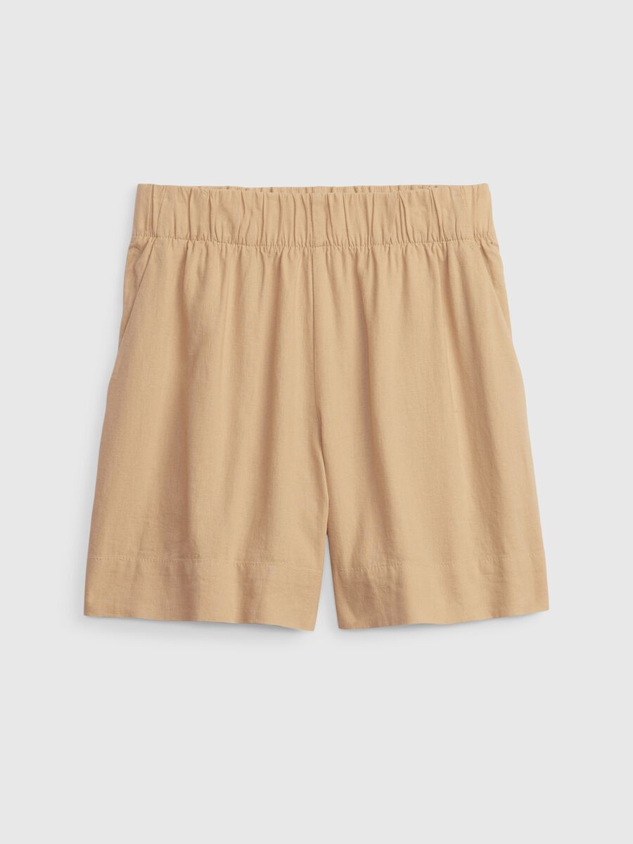 Shorts pull on in lino e viscosa_5