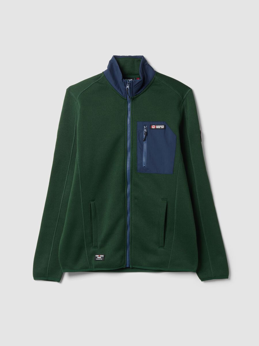 Heavyweight Green Jacket with Zip and Pockets_0