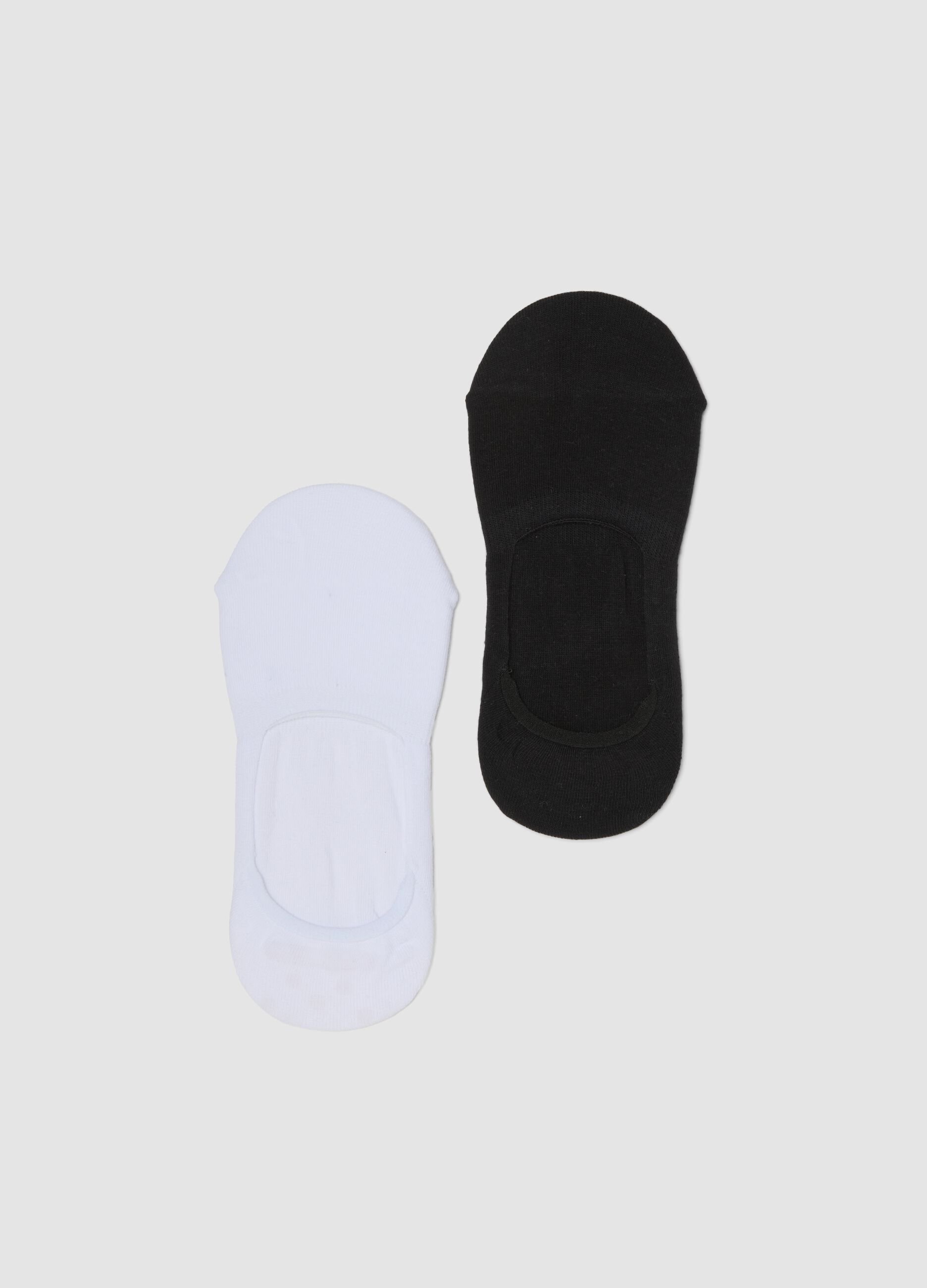 2-pack of multicolour invisible socks in stretch cotton blend