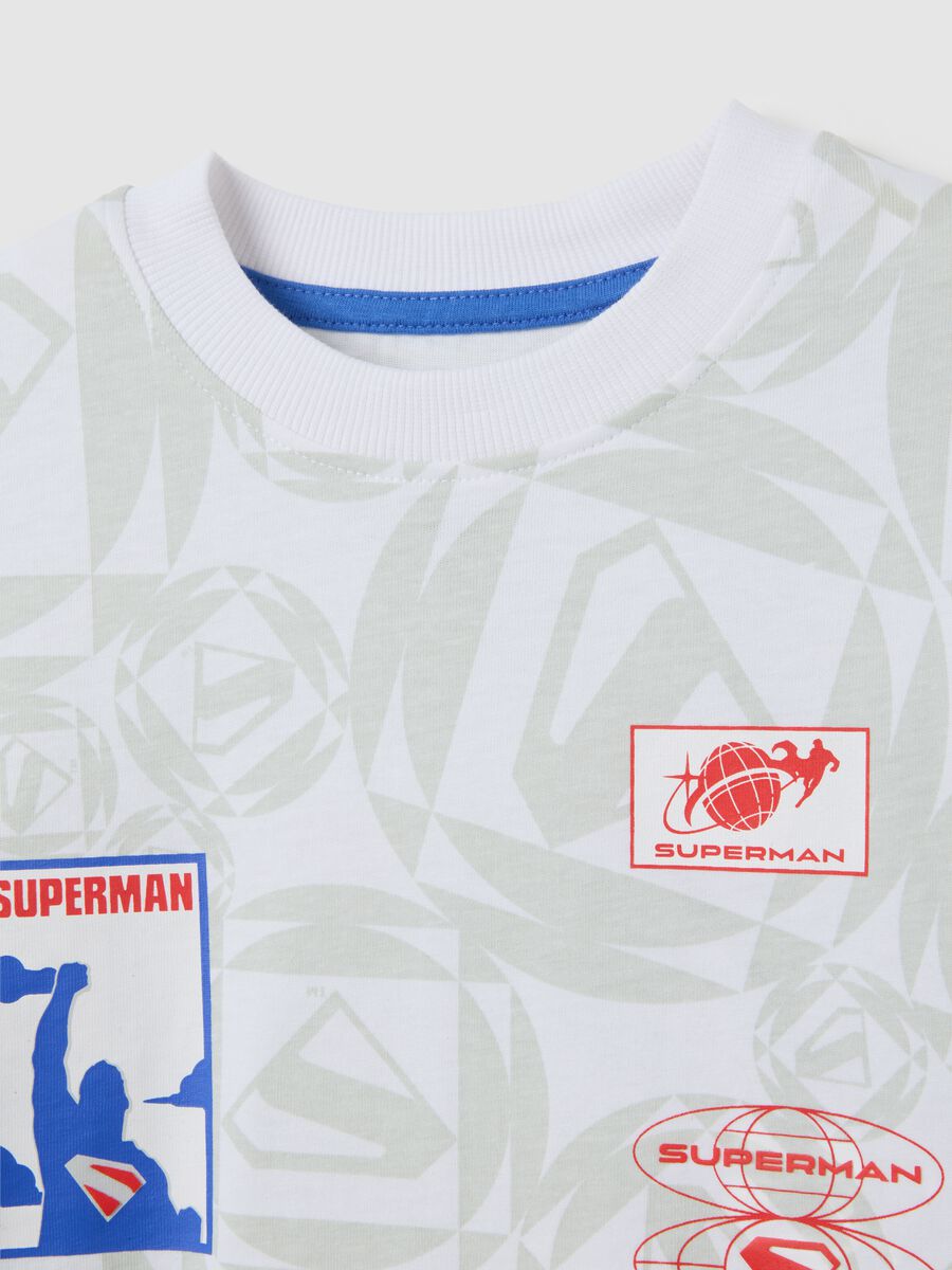 Multicolour pure cotton children's T-shirt with Superman print_2