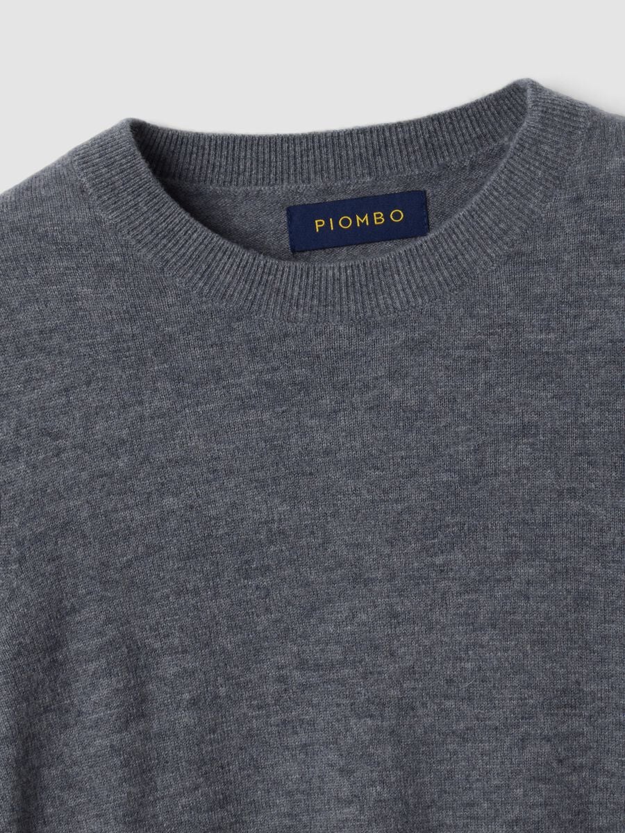 Grey pure wool crew-neck jumper_1
