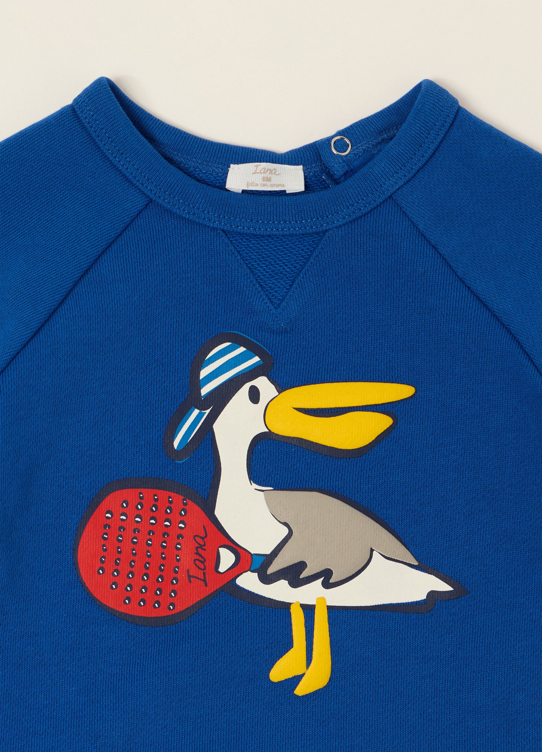 Blue pure cotton baby sweatshirt with print