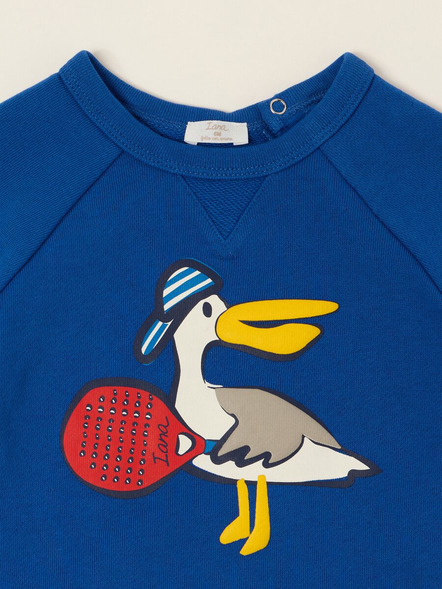 Blue pure cotton baby sweatshirt with print_1
