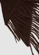 Brown fringed viscose-blend poncho_2