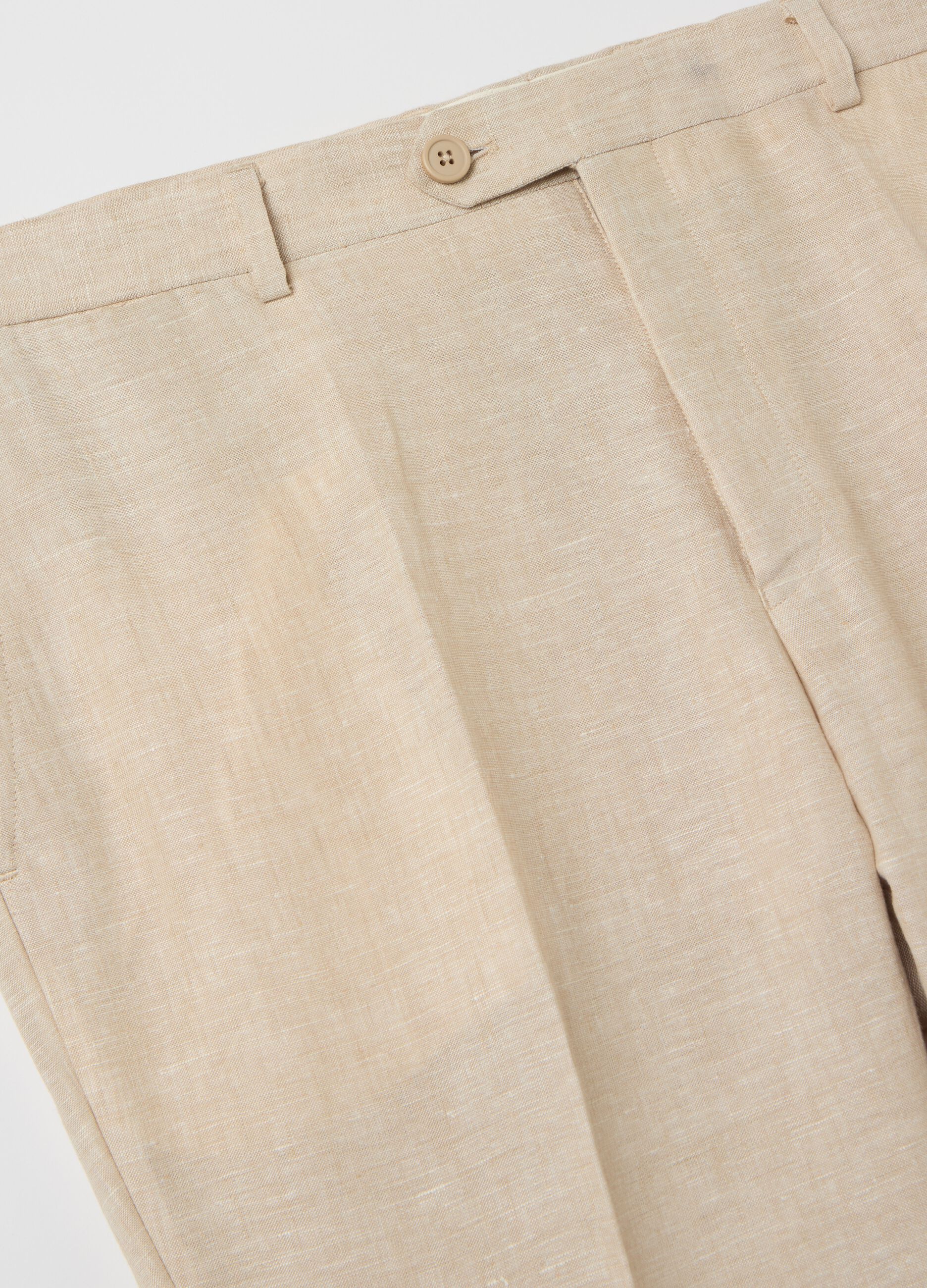 Pantalone chino oversize in lino Plus Size