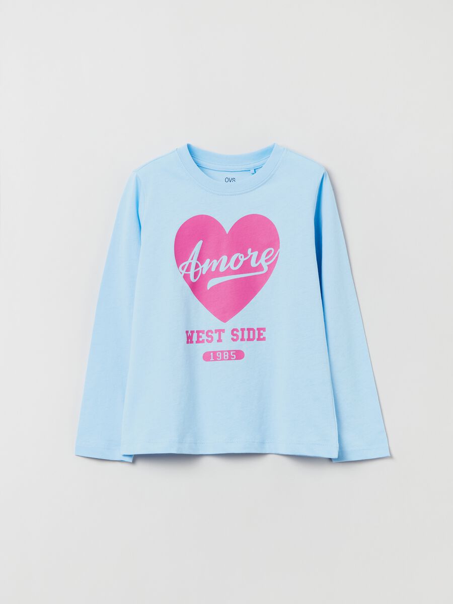 T-shirt a maniche lunghe con stampa_0