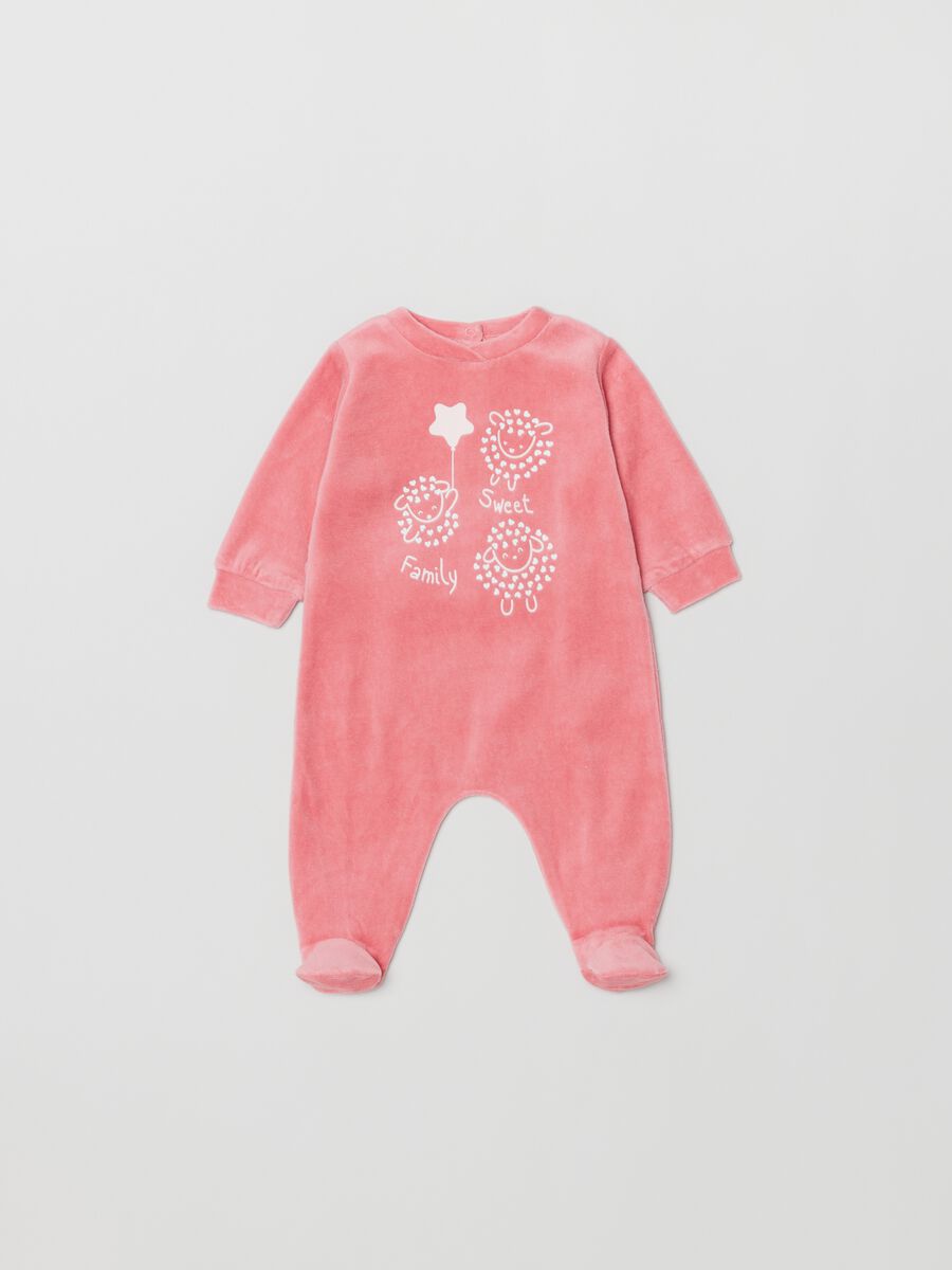 Tutina in velour con piedini e stampa_0