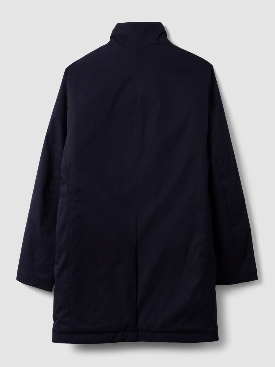 Cappotto blu imbottito regular fit con collo alto_6