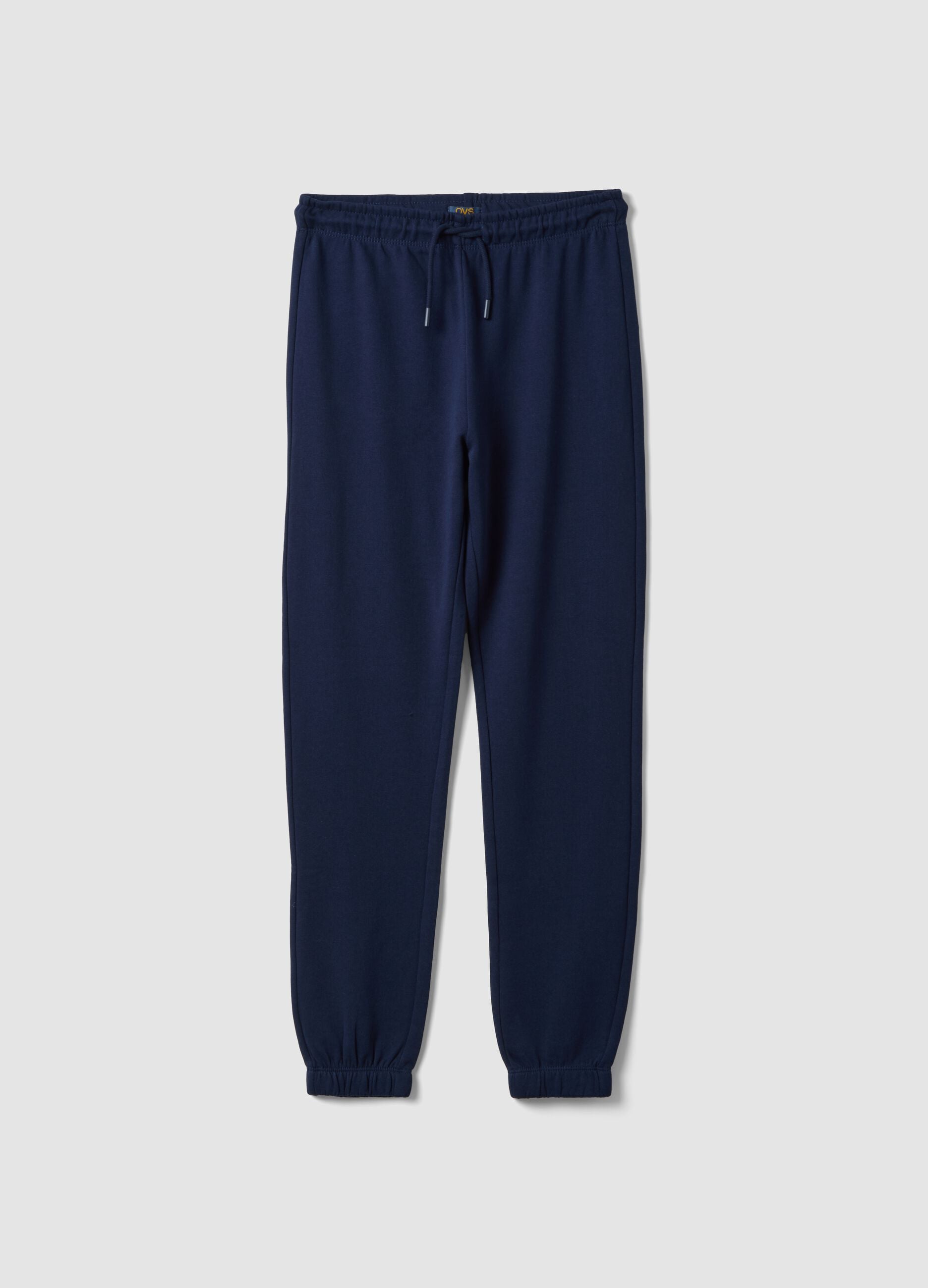 Navy blue jogger trousers in 100% organic cotton