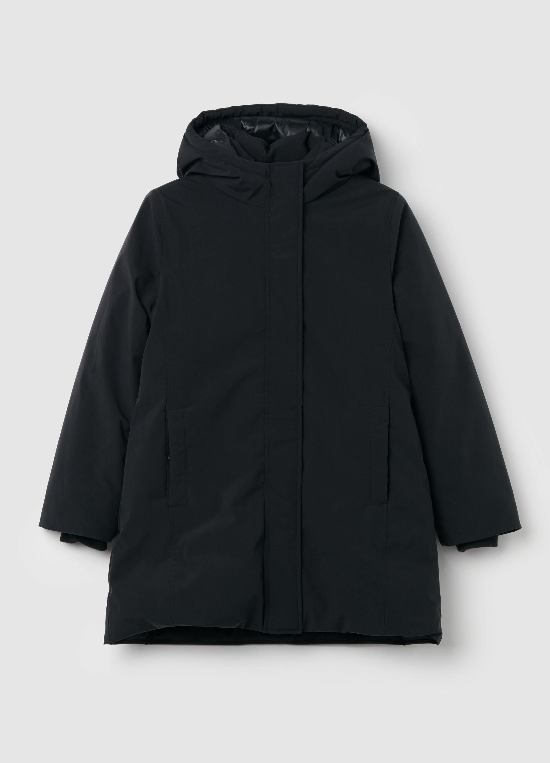 Long parka with hood