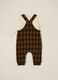 Brown newborn set with dungarees and t-shirt_1