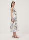 White pure cotton dress with floral print, regular fit_1