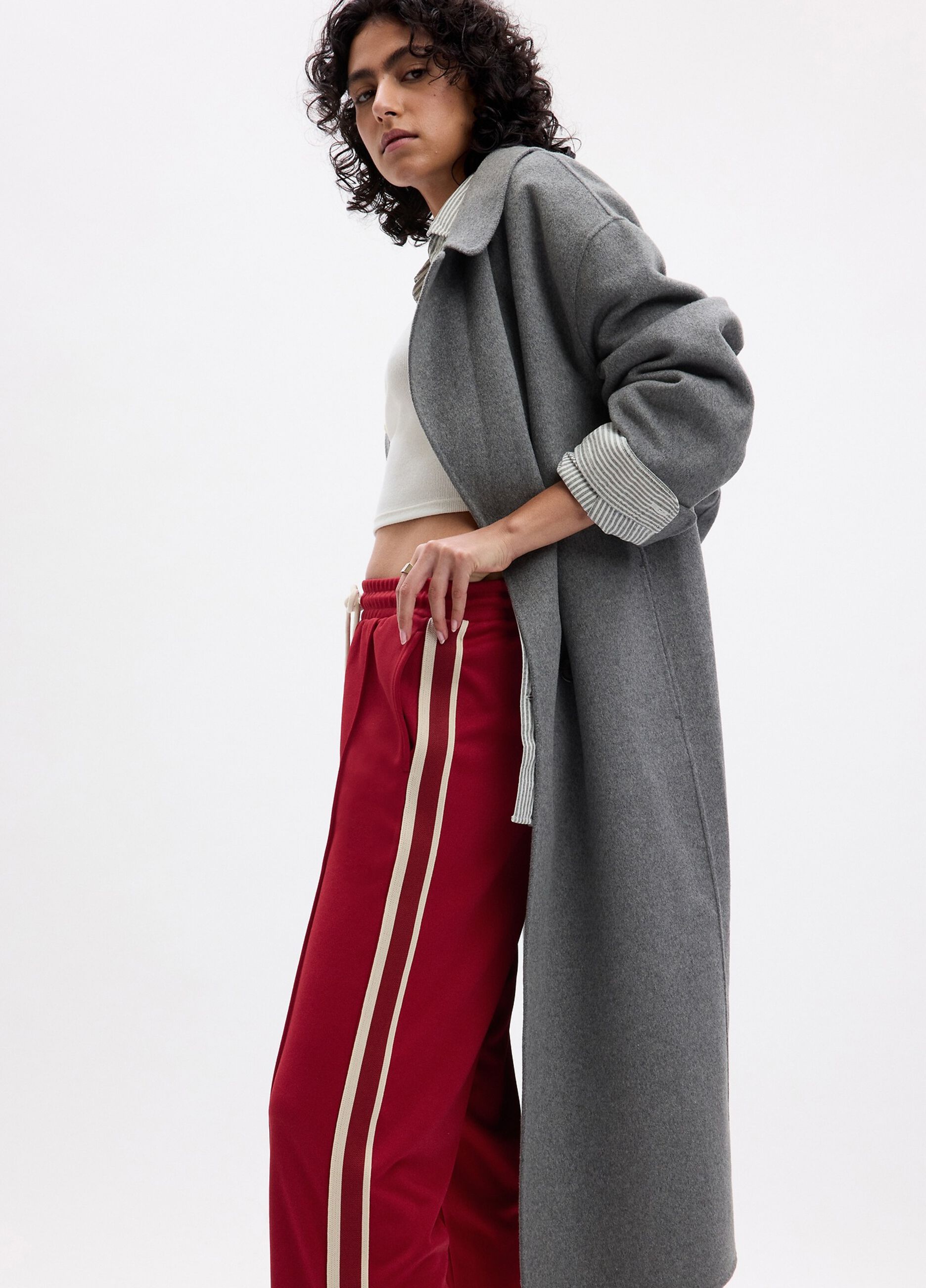Joggers straight fit con bande a contrasto
