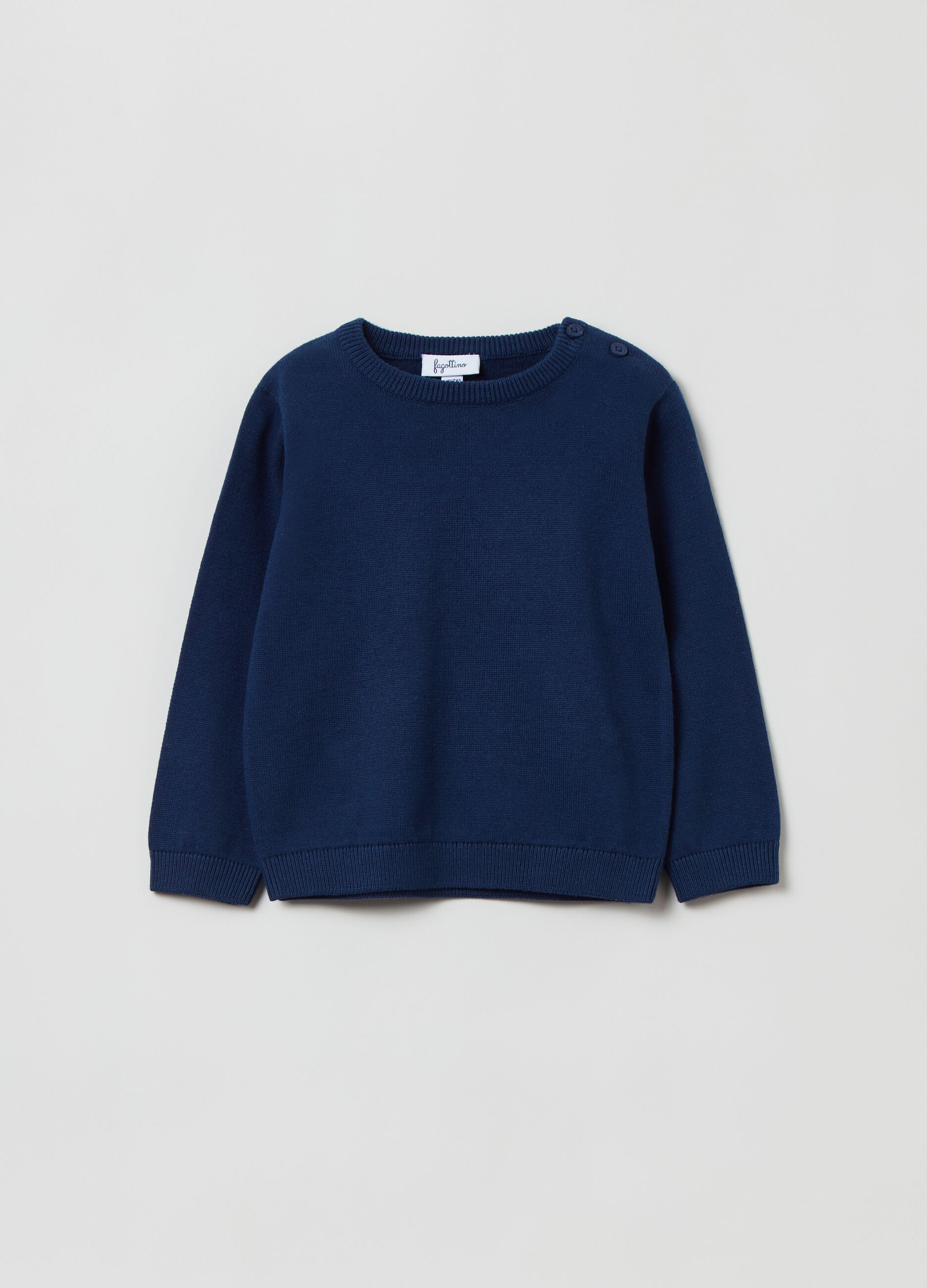 Pullover in cotone tinta unita_0