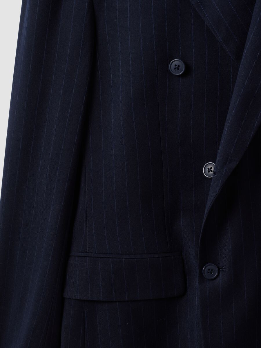 Blue pinstripe double-breasted stretch viscose suit_2