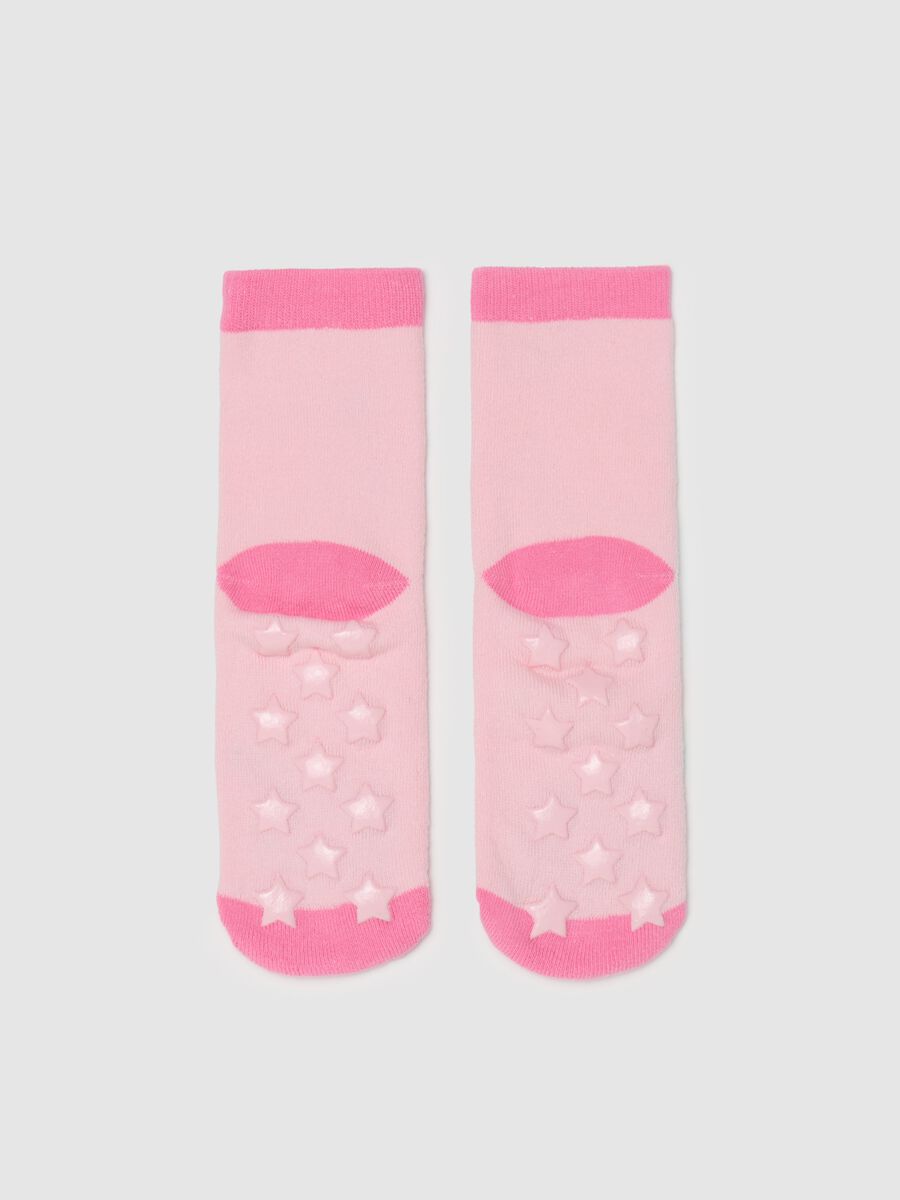 Slipper socks with unicorn and rainbow design_1